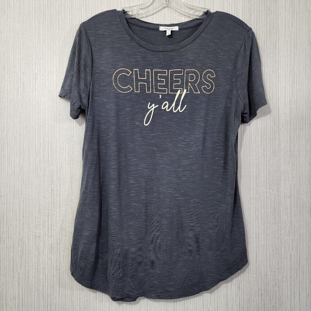 Maurices Cheers y'all relaxed fit scoop neck graphic‎ t-shirt woman's size small